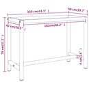 vidaXL matt fekete-vörös fém munkapadváz 110 x 50 x 79 cm