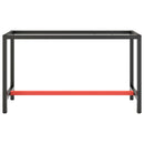 vidaXL matt fekete-vörös fém munkapadváz 140 x 50 x 79 cm
