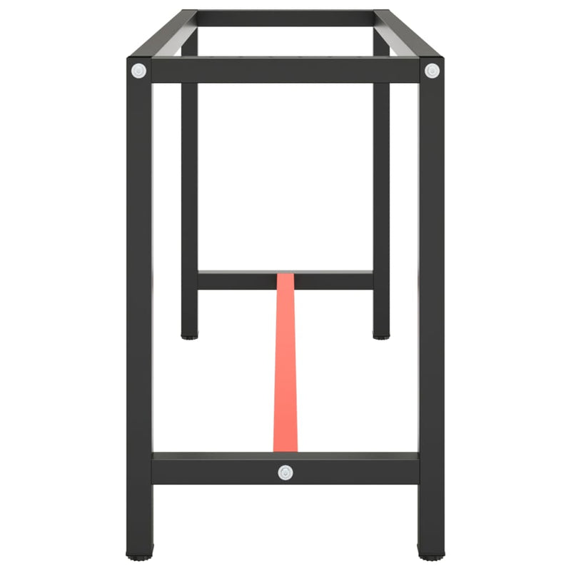 vidaXL matt fekete-vörös fém munkapadváz 140 x 50 x 79 cm