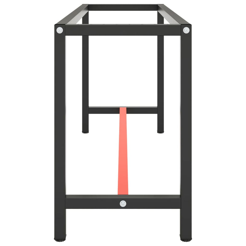 vidaXL matt fekete-vörös fém munkapadváz 170 x 50 x 79 cm