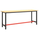 vidaXL matt fekete-vörös fém munkapadváz 190 x 50 x 79 cm