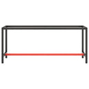 vidaXL matt fekete-vörös fém munkapadváz 190 x 50 x 79 cm
