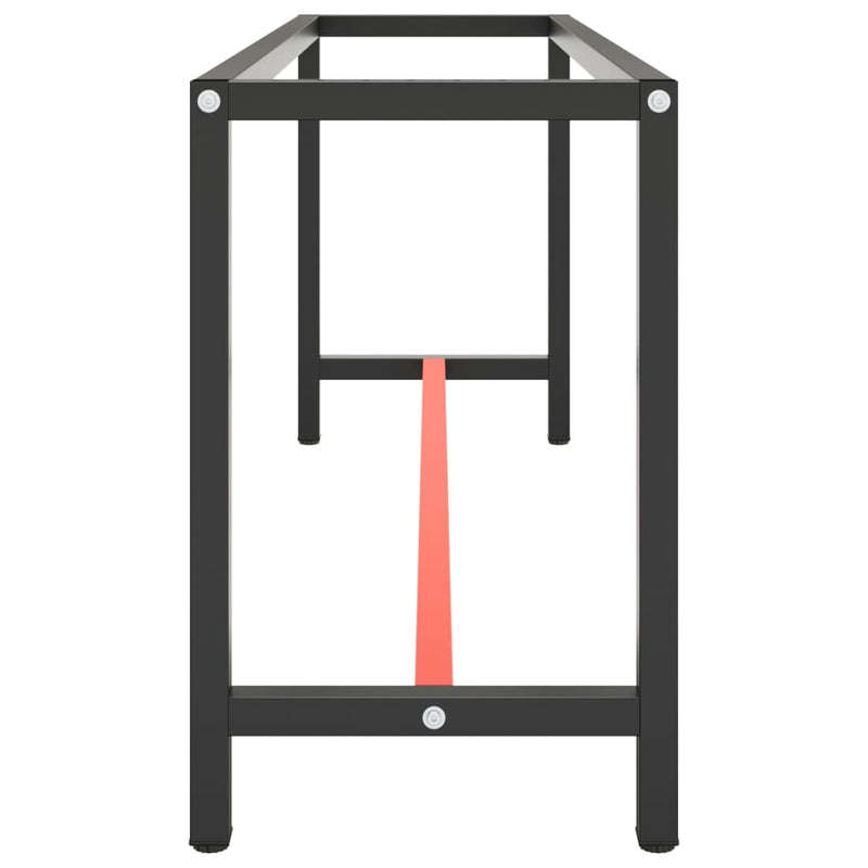 vidaXL matt fekete-vörös fém munkapadváz 190 x 50 x 79 cm