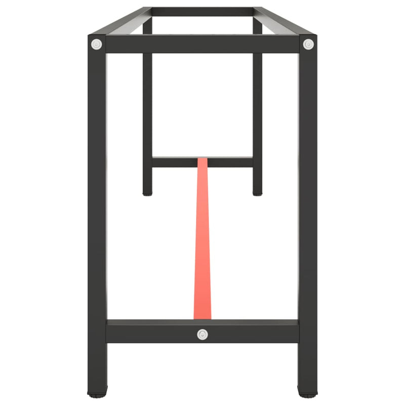 vidaXL matt fekete-vörös fém munkapadváz 210 x 50 x 79 cm