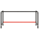 vidaXL matt fekete-vörös fém munkapadváz 180 x 57 x 79 cm