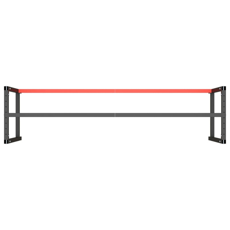 vidaXL matt fekete-vörös fém munkapadváz 220 x 57 x 79 cm