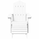 vidaXL fehér HDPE kerti adirondack szék lábtartóval