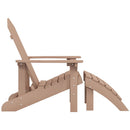 vidaXL barna HDPE kerti adirondack szék lábtartóval