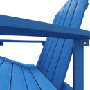 vidaXL vízkék HDPE kerti adirondack szék lábtartóval