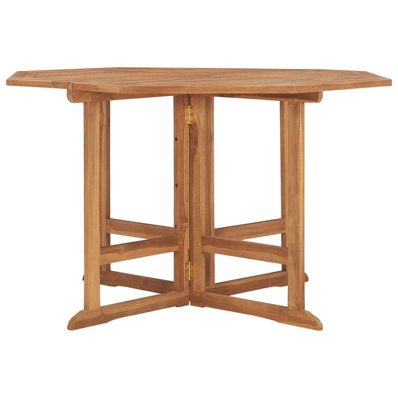 vidaXL összecsukható tömör tíkfa kerti étkezőasztal 110 x 110 x 75 cm