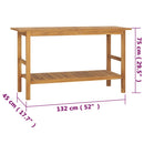 vidaXL tömör tíkfa fürdőszobai pipereszekrény 132 x 45 x 75 cm