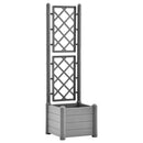 vidaXL kőszürke polipropilén rácsos kerti ültetőláda 43 x 43 x 142 cm