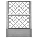 vidaXL kőszürke polipropilén rácsos kerti ültetőláda 100 x 43 x 142 cm