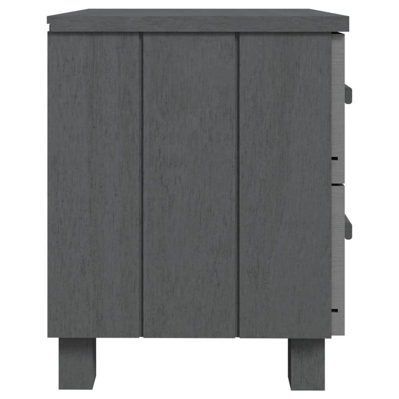 vidaXL HAMAR sötétszürke tömör fenyőfa éjjeliszekrény 40x35x44,5 cm
