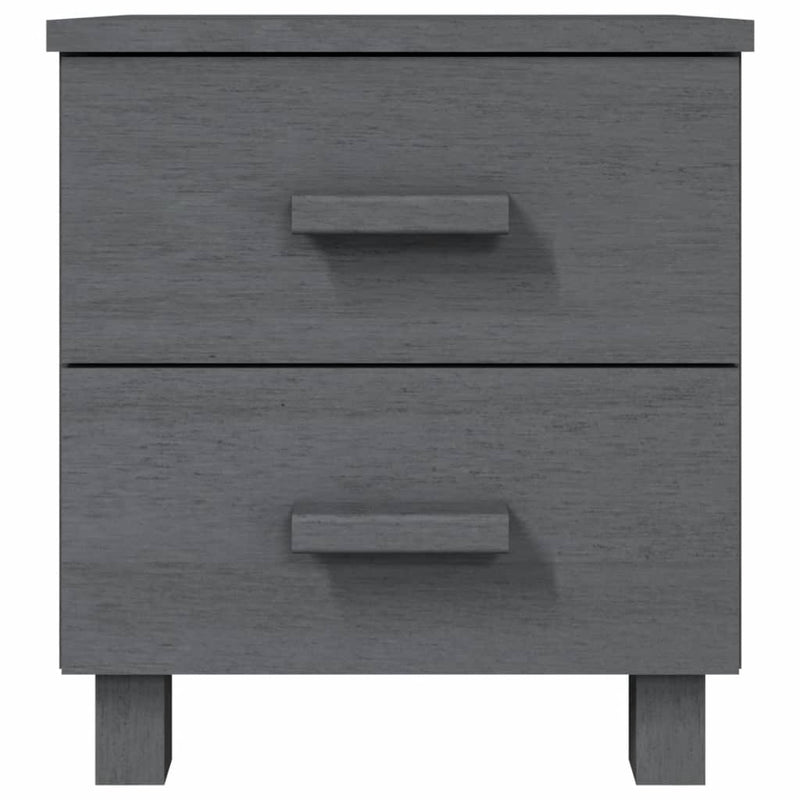 vidaXL HAMAR 2 db sötétszürke tömör fa éjjeliszekrény 40x35x44,5 cm