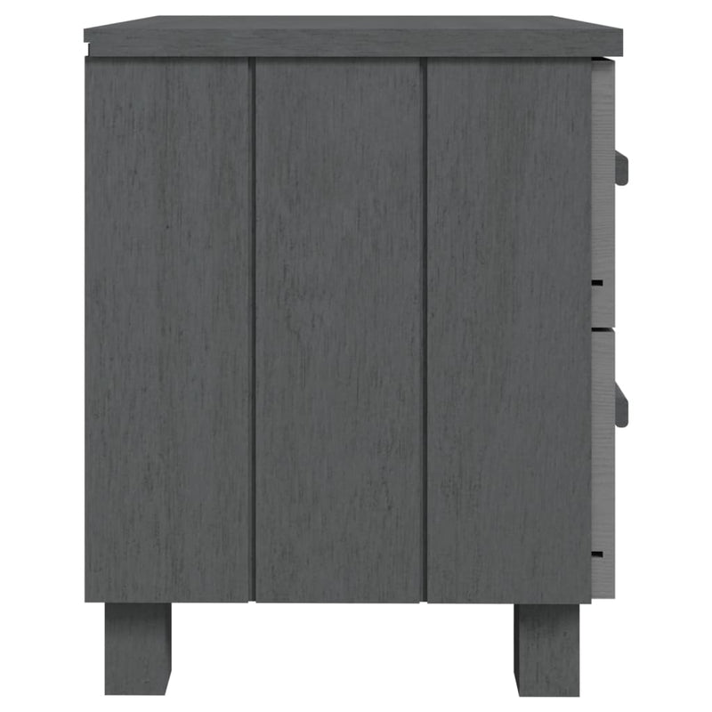vidaXL HAMAR 2 db sötétszürke tömör fa éjjeliszekrény 40x35x44,5 cm