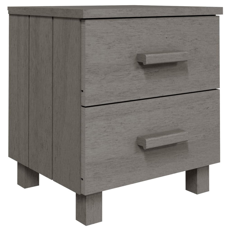 vidaXL HAMAR 2 db világosszürke tömör fa éjjeliszekrény 40x35x44,5 cm