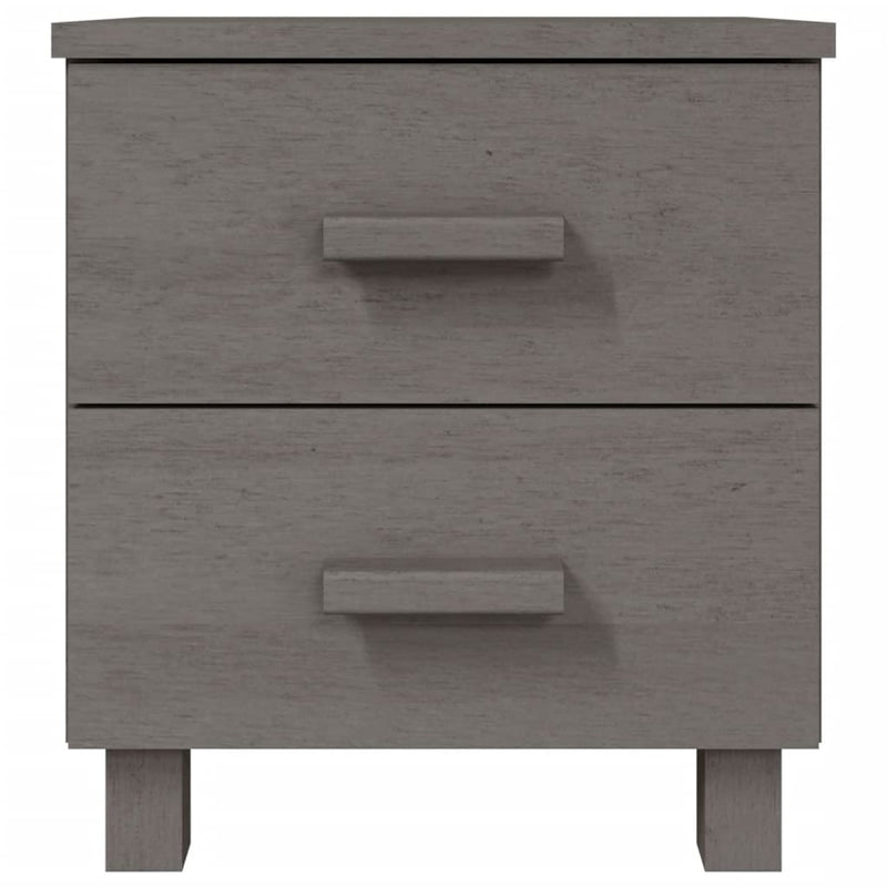 vidaXL HAMAR 2 db világosszürke tömör fa éjjeliszekrény 40x35x44,5 cm