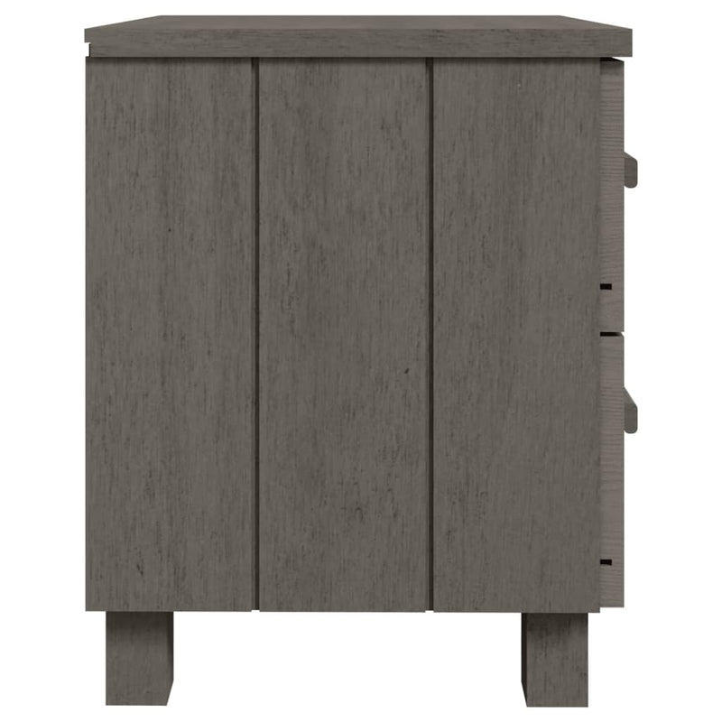 vidaXL HAMAR 2 db világosszürke tömör fa éjjeliszekrény 40x35x44,5 cm