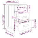 vidaXL HAMAR 2 db sötétszürke tömör fa éjjeliszekrény 40x35x62 cm