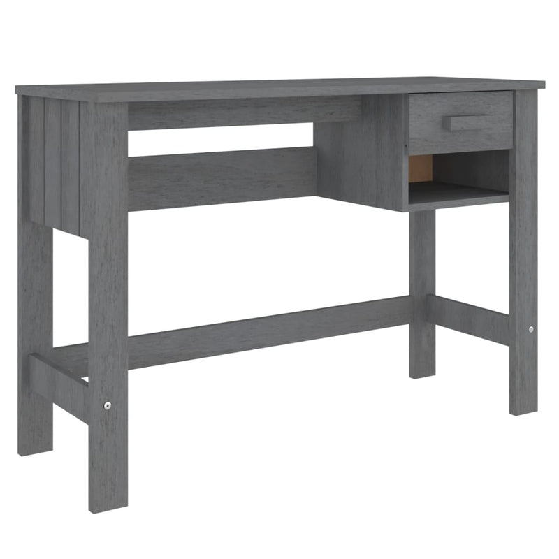 vidaXL HAMAR sötétszürke tömör fenyőfa íróasztal 110 x 40 x 75 cm