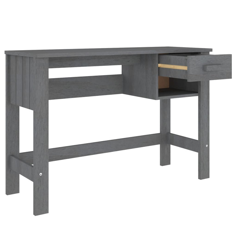 vidaXL HAMAR sötétszürke tömör fenyőfa íróasztal 110 x 40 x 75 cm
