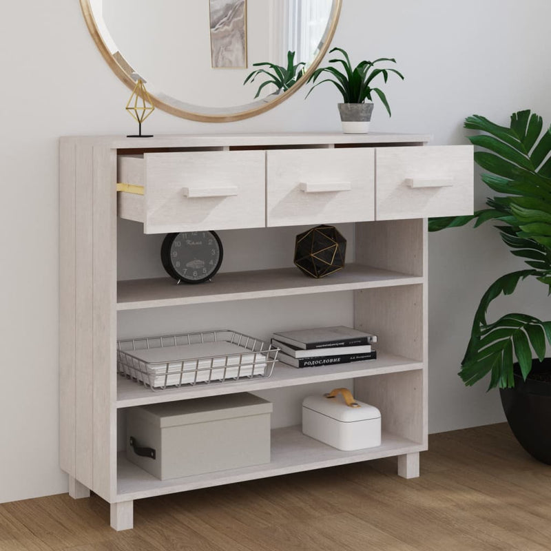 vidaXL HAMAR fehér tömör fenyőfa tálalóasztal 90 x 35 x 90 cm