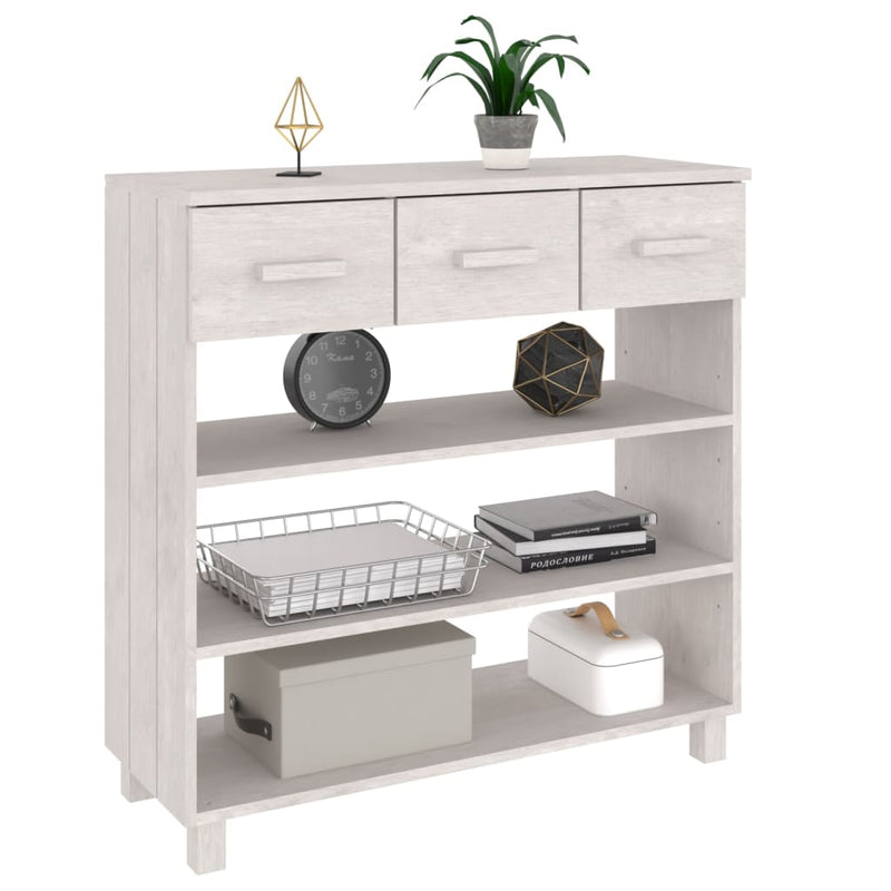 vidaXL HAMAR fehér tömör fenyőfa tálalóasztal 90 x 35 x 90 cm