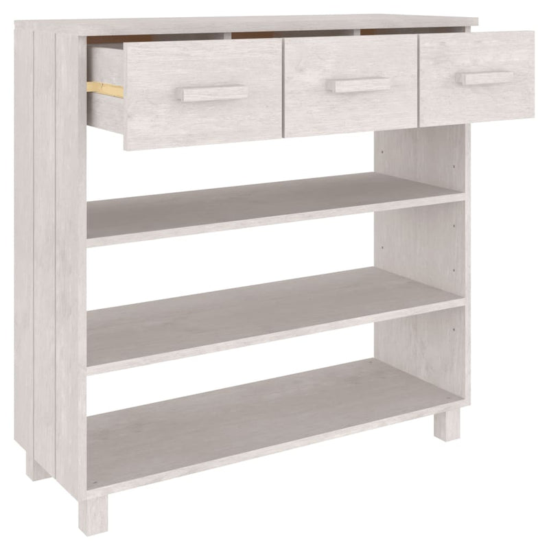 vidaXL HAMAR fehér tömör fenyőfa tálalóasztal 90 x 35 x 90 cm