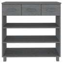 vidaXL HAMAR sötétszürke tömör fenyőfa tálalóasztal 90 x 35 x 90 cm