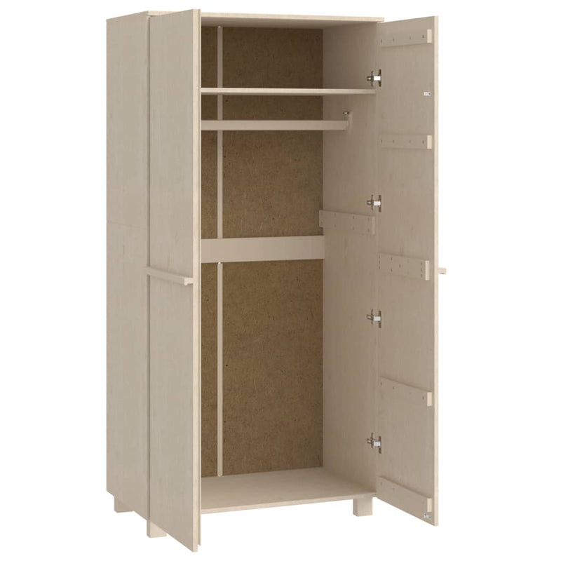 vidaXL HAMAR mézbarna tömör fenyőfa gardrób 89 x 50 x 180 cm