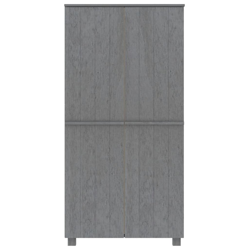 vidaXL HAMAR sötétszürke tömör fenyőfa gardrób 89 x 50 x 180 cm