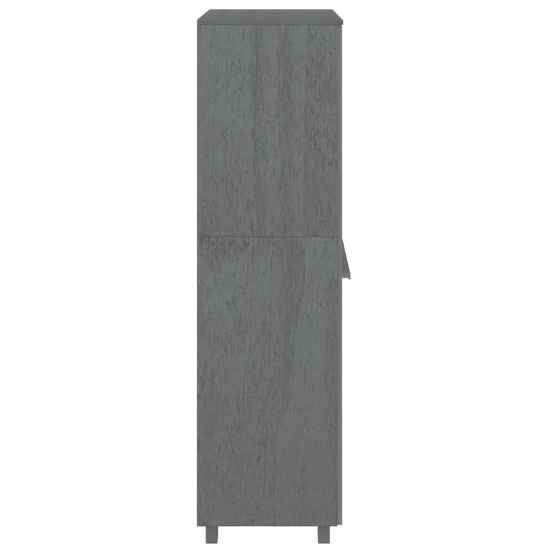 vidaXL HAMAR sötétszürke tömör fenyőfa gardrób 89 x 50 x 180 cm