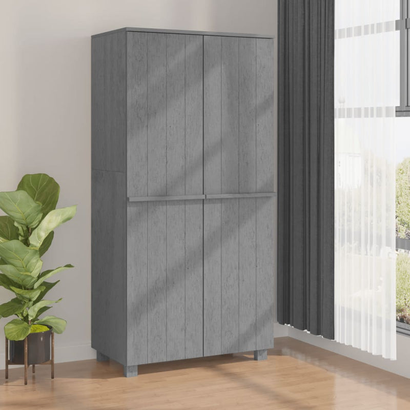 vidaXL HAMAR sötétszürke tömör fenyőfa gardrób 89 x 50 x 180 cm
