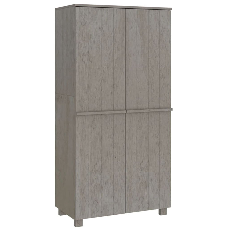 vidaXL HAMAR világosszürke tömör fenyőfa gardrób 89 x 50 x 180 cm