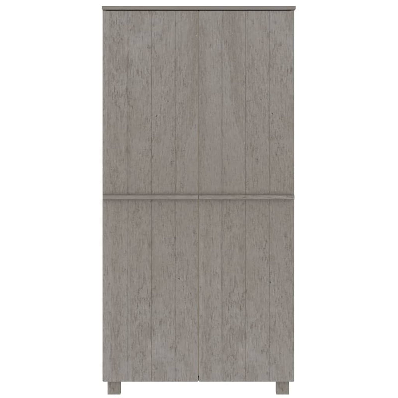 vidaXL HAMAR világosszürke tömör fenyőfa gardrób 89 x 50 x 180 cm