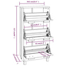 vidaXL HAMAR sötétszürke tömör fenyőfa cipőszekrény 59,5 x 35 x 117 cm