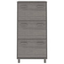 vidaXL HAMAR világosszürke tömör fenyőfa cipőszekrény 59,5x35x117 cm