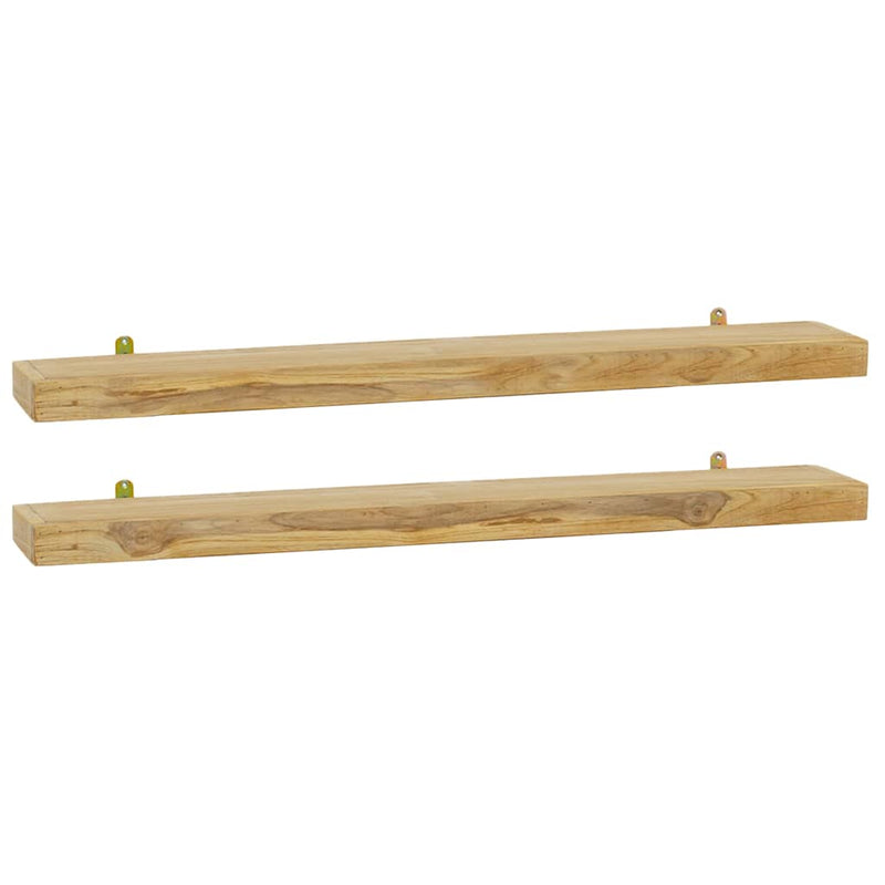 vidaXL 2 db tömör tíkfa falipolc 90 x 15 x 4 cm