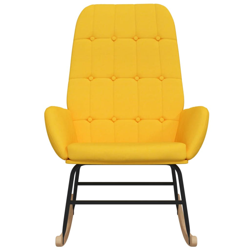 vidaXL mustársárga szövet hintaszék