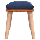 vidaXL kék szövet és műbőr lábzsámoly 45x29,5x35 cm