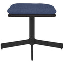 vidaXL kék szövet és műbőr lábzsámoly 60x60x36 cm