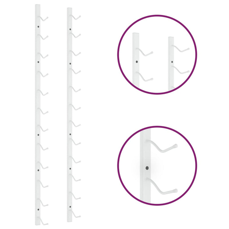 vidaXL fehér vas falra szerelhető bortartó állvány 12 palacknak