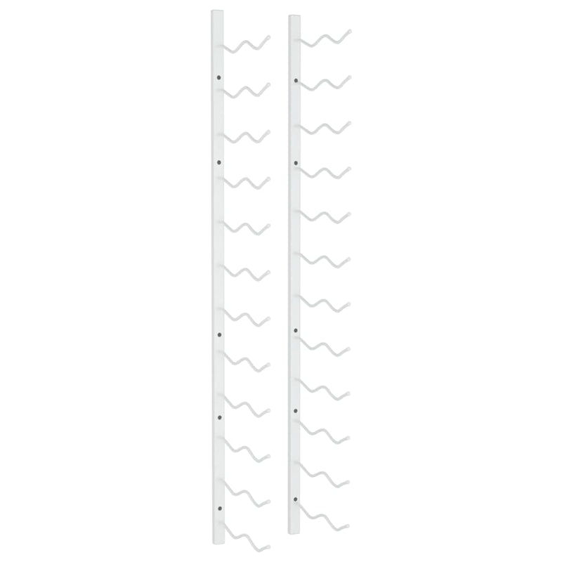 vidaXL fehér vas falra szerelhető bortartó állvány 24 palacknak