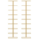 vidaXL 2 db arany vas falra szerelhető bortartó állvány 9 palacknak