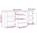 vidaXL 3 db fehér tömör fenyőfa kisszekrény