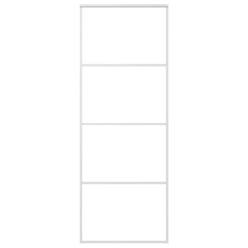 vidaXL fehér ESG üveg és alumínium tolóajtó 76 x 205 cm