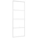 vidaXL fehér ESG üveg és alumínium tolóajtó 76 x 205 cm