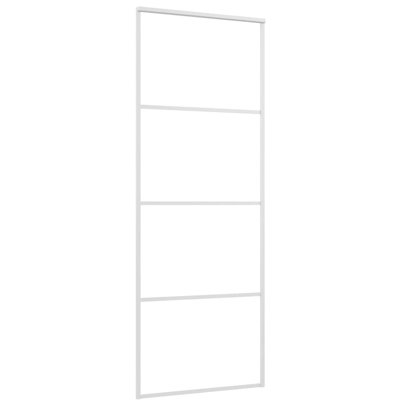 vidaXL fehér ESG üveg és alumínium tolóajtó 76 x 205 cm