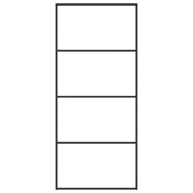 vidaXL fekete matt ESG üveg és alumínium tolóajtó 90x205 cm